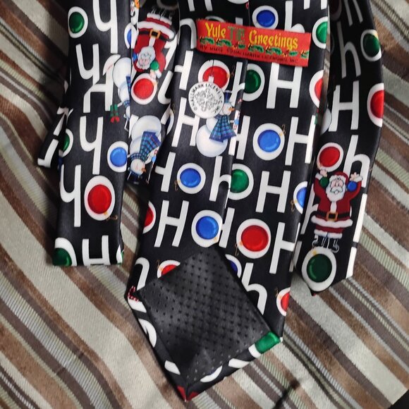❤️YULE TIE GREETINGS HALLMARK Here Comes Santa HO HO HO Christmas Necktie Tie - Picture 3 of 7